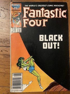 Vintage 1986 Marvel Fantastic Four Comic Issue 293 Black Out She-Hulk Avengers