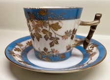 1880s~CFH/GDM~Charles Field HAVILAND Limoges DEMI CUP & SAUCER~Hand Decorated
