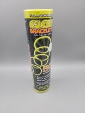 Glow Bracelets 8" x 6mm Yellow with Connectors Lot of 50 Bracelets FT Irwin Fire