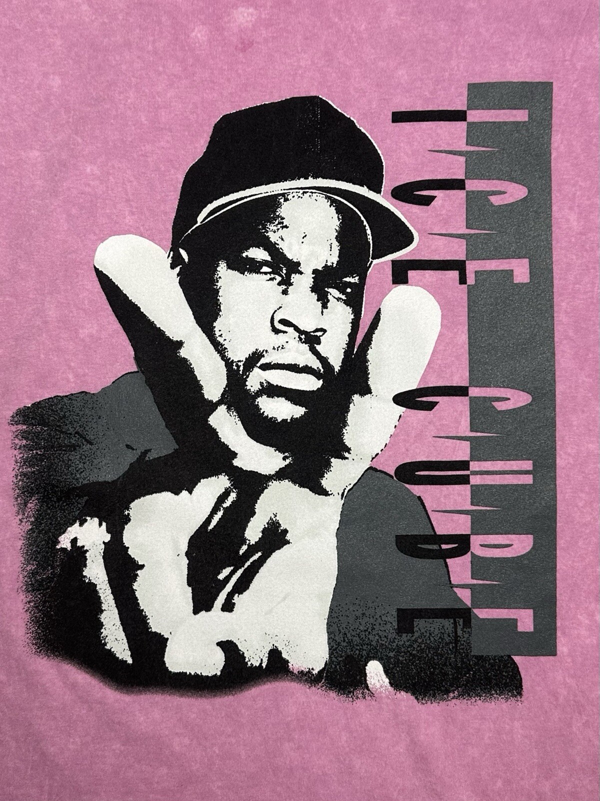 FILA T shirt uomo Ice Cube NWA Death Row grafica rap maglietta rosa S S crew taglia L