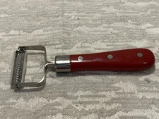 All Purpose Y Shaped Vester Red & Silver Handle Hole for Hanging Vegetables-5329