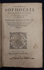 Tragoediae Sophoclis quotquot extant carmine latino redditae Ratallero in ..1584