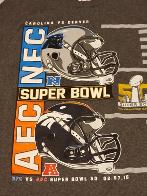 Superbowl 50 T-shirt Medium Gray Delta Pro Weight
