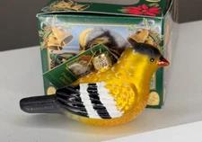 Old World Christmas American Goldfinch Glass Ornament 16111 NWT W/ OWC GIFT BOX