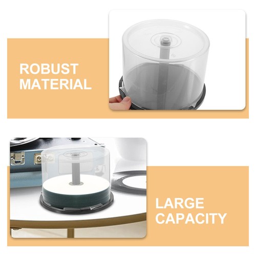 4pcs Round CD/DVD Container Organizing DVDs Storage Bucket Reusable Plastic - Afbeelding 2 van 12