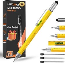 Gifts for Men,6 in1 Multitool Pen with Ballpoint Ruler Level...