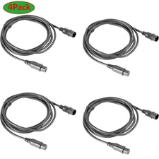 4PCS DMX Cables 10ft/3m 3 Pin Signal XLR Connection Stage Par Light Cable Wire
