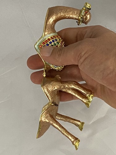 4" CAMEL Rhinestone Embellished TRINKET BOX Hinged Enameled - Bild 10 von 12