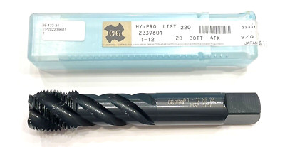 OSG 1''-12 HSS Tap Modified Bottoming Spiral Flute Tap 4FL 2B High Performance