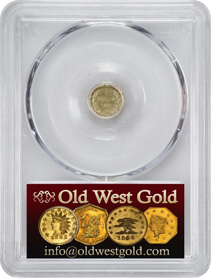 50 centavos redondos 1854-FD. BG-403. Rarity-7. Cabeza Liberty. MS-63 PCGS Placa Moneda! Foto 3 de 4