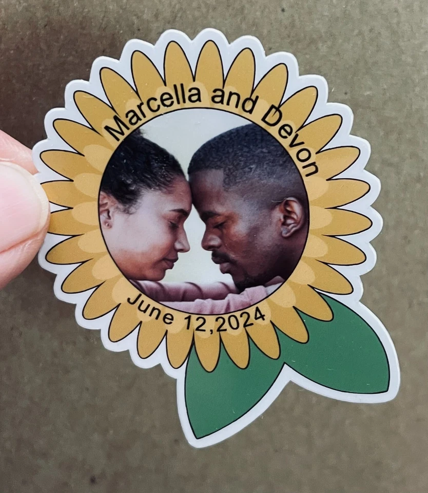 Pegatinas de boda flor sol - Juego de 25 Foto 2 de 3