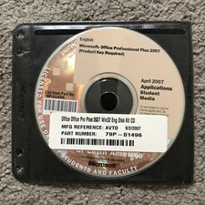 Microsoft Office Professional Plus 2007 Disc with Key