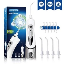 Smartwood Oral Irrigator 360 Degree Rotary Nozzle Cordless Rechargeable 