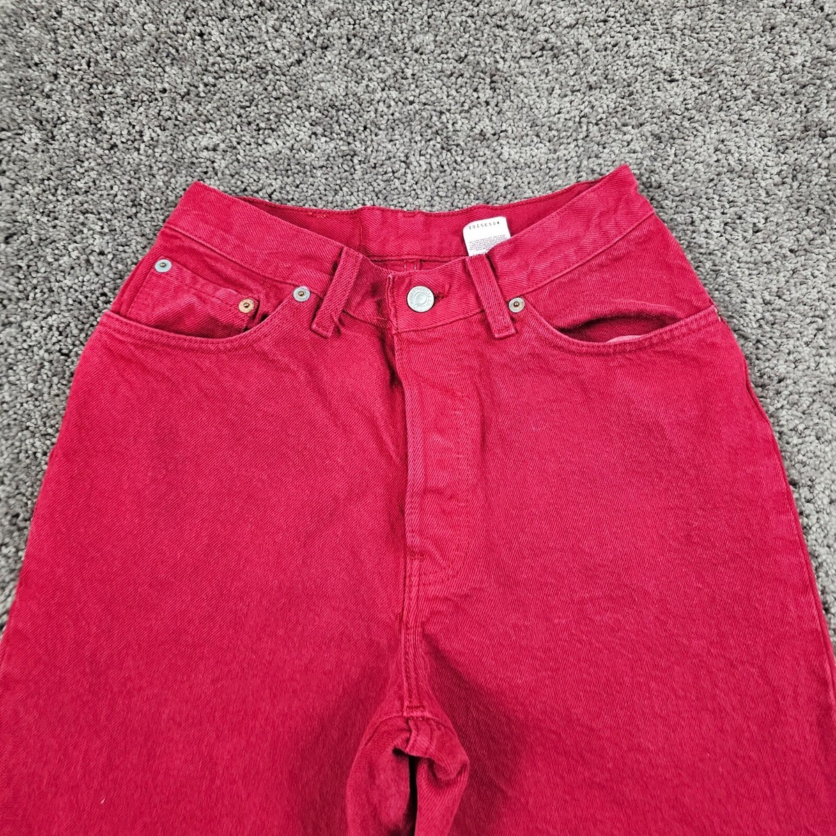 VINTAGE Levis 501 Jeans Womens 9 Jr Red Straight Button Fly