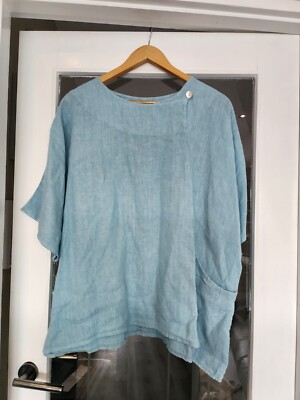 Vera Tucci Linen Smock Top Size UK