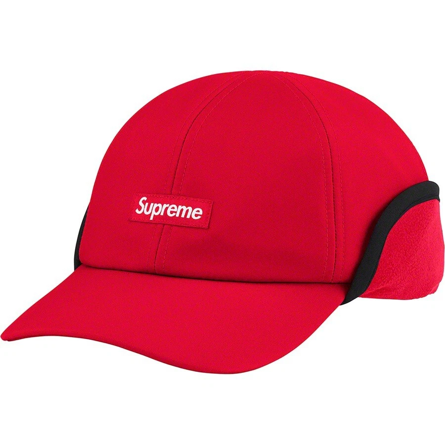 SUPREME WINDSTOPPER petite boîte oreillettes 6 panneaux chapeau casquette rouge FW20 battage médiatique NEUF DANS SON SAC