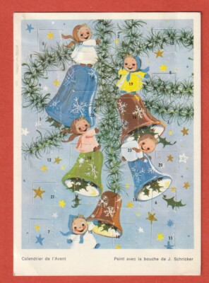 ADVENTSKALENDER - WEIHNACHTEN - MUNDBEMALT - I. SCHRICKER