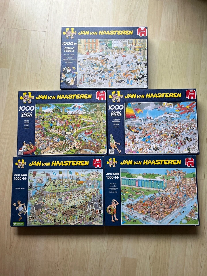 ! JUMBO PUZZLE SAMMLUNG, 5er-SET JAN VAN HAASTEREN (je 1000 Teile) ! - Bild 1 von 1