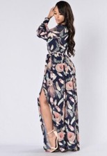 Floral Long Slit Maxi Dress Fashion Nova Dress