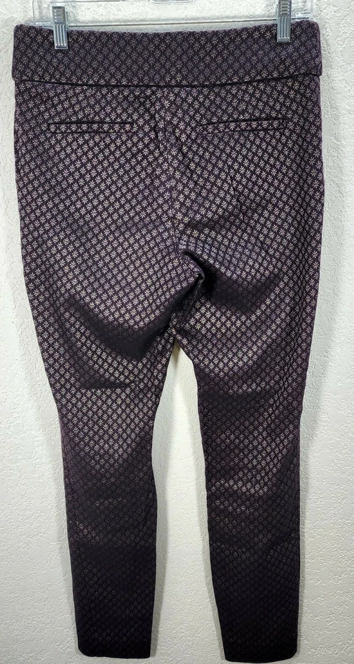 Женские APT. 9 Brynn фиолетовый блестящий цветочный тянуть на вискозы леггинсы повседневные брюки размер 8 - Изображение 4 из 4