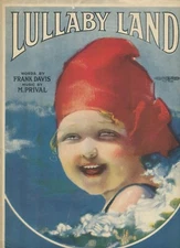Lullaby Land 1919 Beautiful Vintage Sheet Music Frank Davis & M. Prival