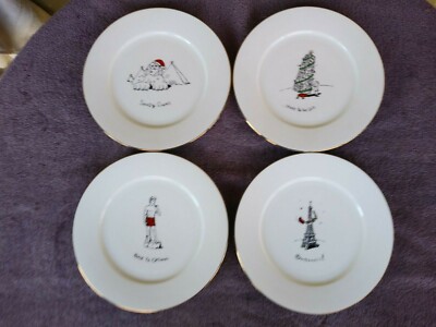 Merry Masterpieces Dinner Plates Christmas Dayton Hudson First Editions 10 5/8''