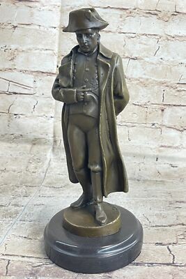 Napoleon Bonaparte Figurine Signed Brown Patina Hot Cast Bronze Sculpture Statue