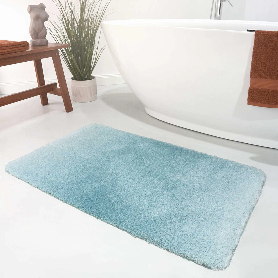 Badteppich Badvorleger Badezimmer Teppich Duschvorleger Flauschig Melierter Flor