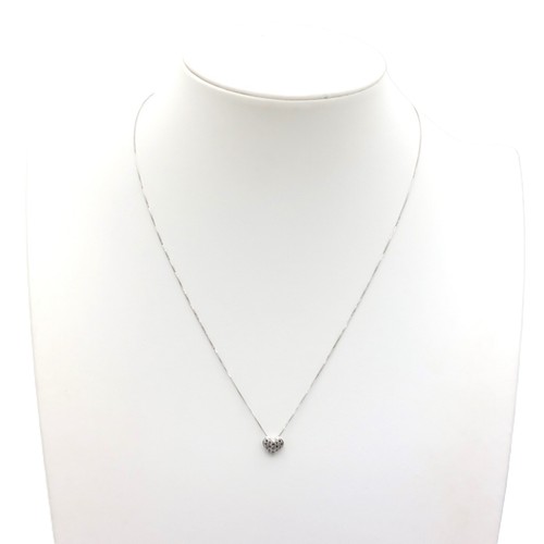 Collar de Mujer con Colgante, Hecho de Oro Blanco 18KT con Diamante Negros - Imagen 8 de 13