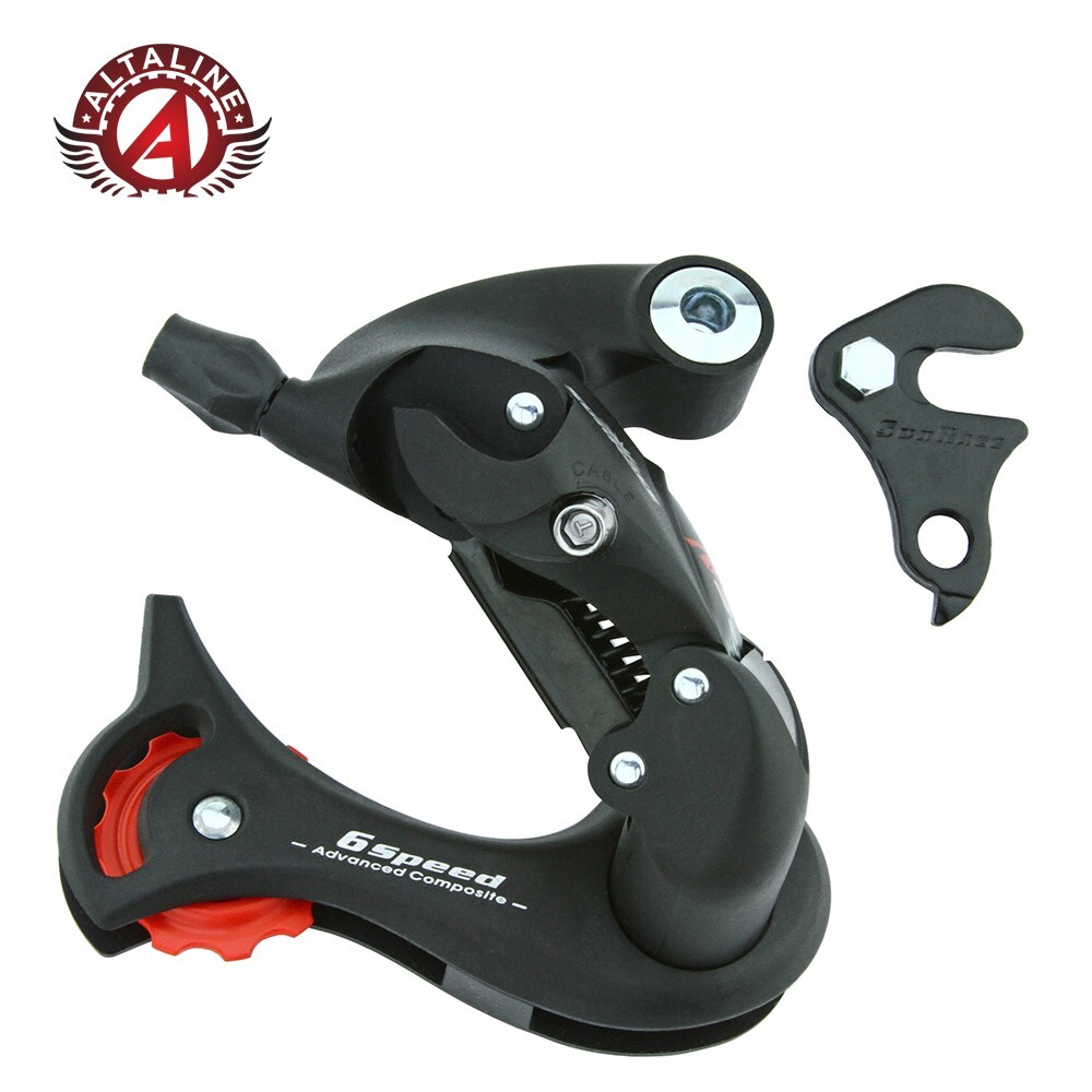 SUNRACE BRANDED 6 SPEED 14-30T BICYCLE REAR DERAILLEUR RDM-36-SB DIRECT BLACK.
