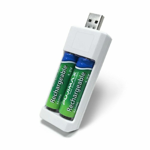 2 emplacements chargeur de batterie rapide USB pour batterie rechargeable AA AAA NiCad NIMH 1,2 V - Photo 1 sur 12