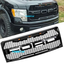 Front Grille For 2009-2014 Ford F150 F-150 Bumper Grill Raptor Style GLoss Black