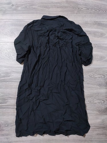 Swim Cover Up Womens Medium Tall 10-12 Button Up High Quality Black Sheer Shirt - Picture 5 of 5