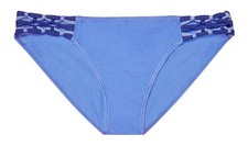 Victoria Secret Cotton Knotted Bikini Panty Blue Rendezvous sz M HTF