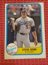 STEVE HOWE Dodgers 1981 FLEER Baseball Card #136 EX Rookie Card. rookie card picture