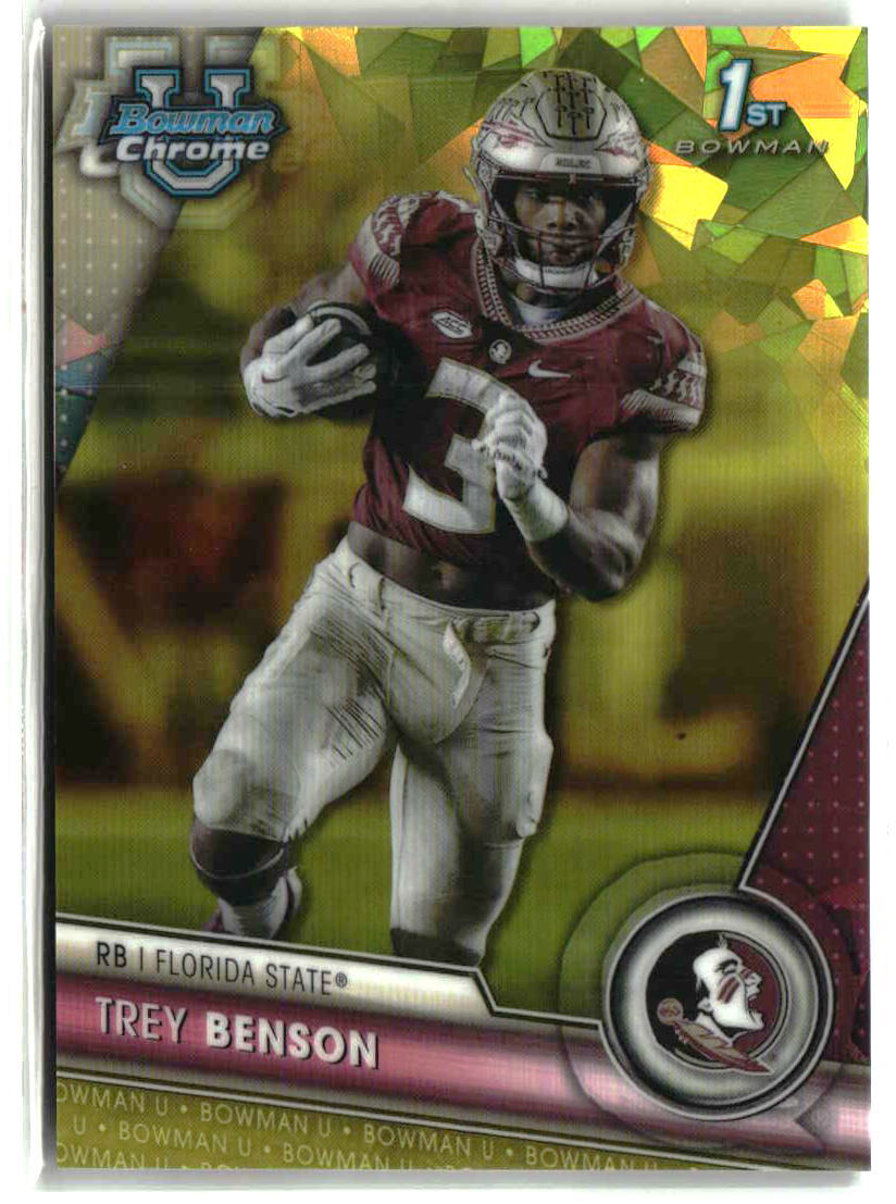 Trey Benson 2023 Bowman University Chrome Sapphire #5 Yellow /75