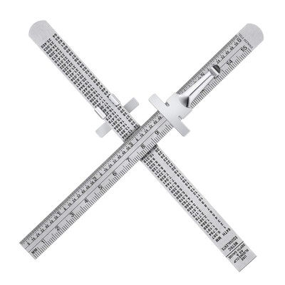 2 Pieces 6 Inch 15 cm Pocket Ruler Flexible Precision Stainless Steel Ruler w...