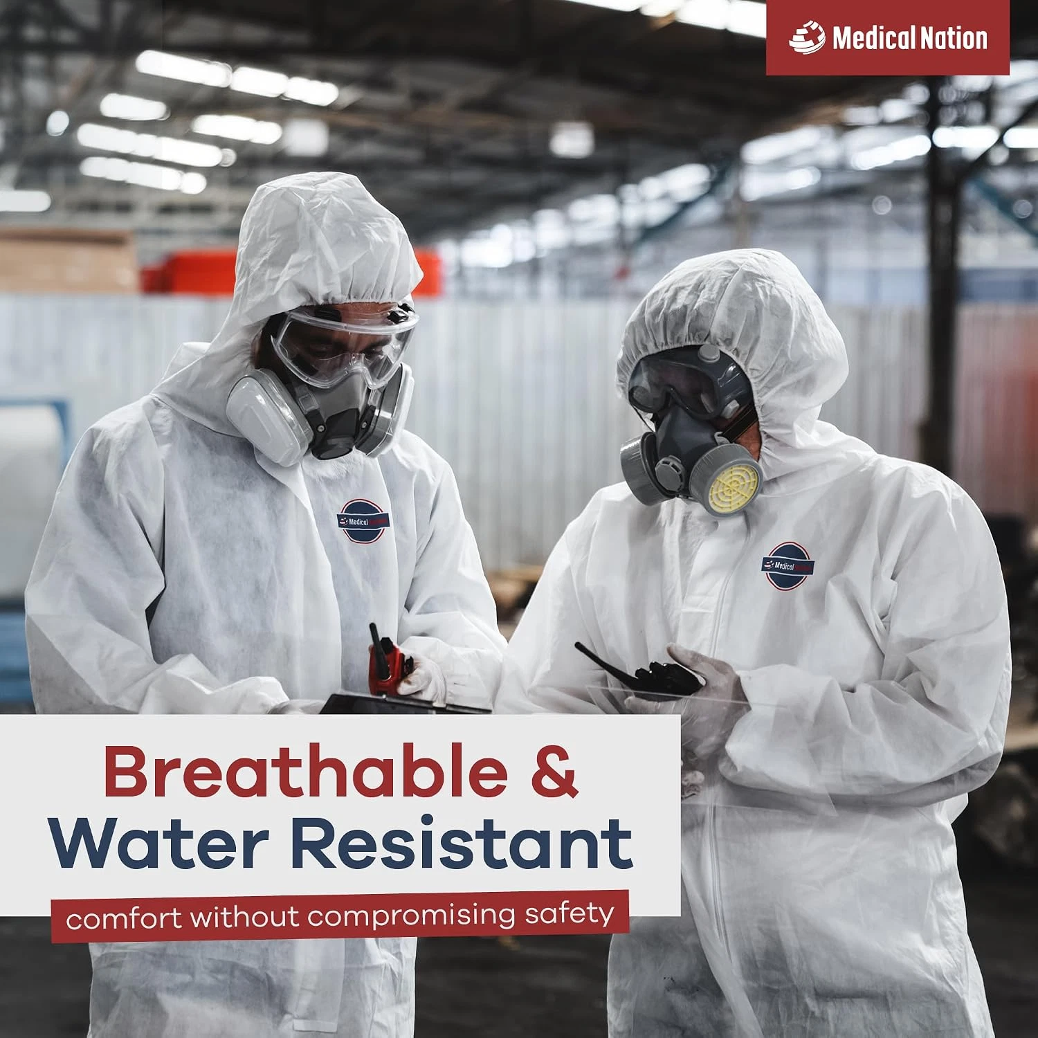 Hazmat Suits Disposable | 25 Pack | Protective Coveralls with Attached Hood and - product detail image 9