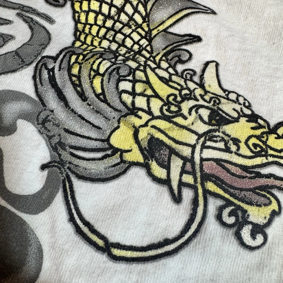 VINTAGE Gotcha Men Shirt Large Dragon Logo Surf Graphic 90s White Y2K Skate - Image 4 of 4
