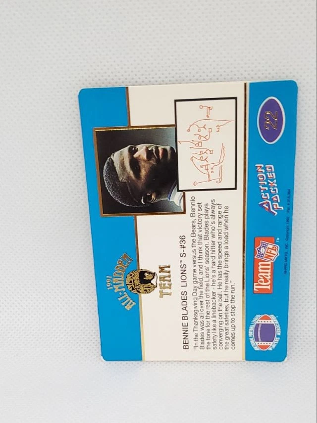1991 Action Packed All-Madden Bennie Blades #22 - Image 2 of 2