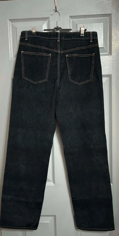 BNWT Next dark indigo straight mid rise trousers size 12R image 2