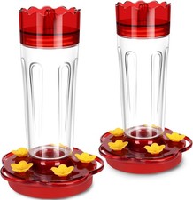 Attract Hummingbirds with 2 Robust 15oz Ant-Proof Feeders - Gift Ready
