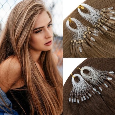 Remy Echthaar Microring Loop Extensions Human Hair Haarverlängerung-1G/Strähnen