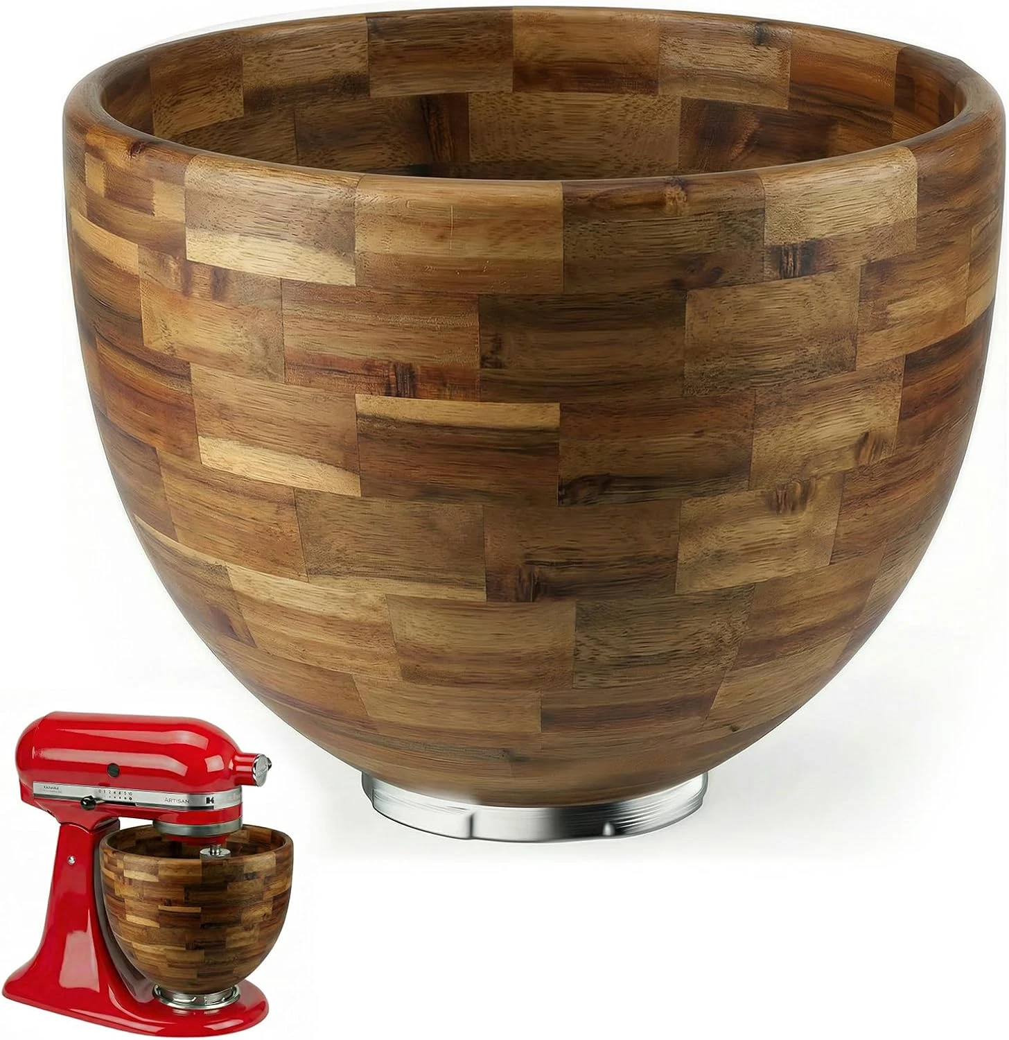 5 Qt Solid Wood Mixing Bowl Compatible with Kitchenaid Tilt-Head Stand Mixer, Ha
Opens in a new wind