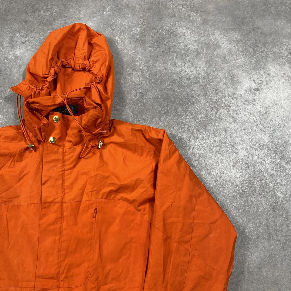 Lauren Ralph Lauren Rain Jacket Womens Medium Full Zip Hooded Coat, Orange - Image 2 of 4