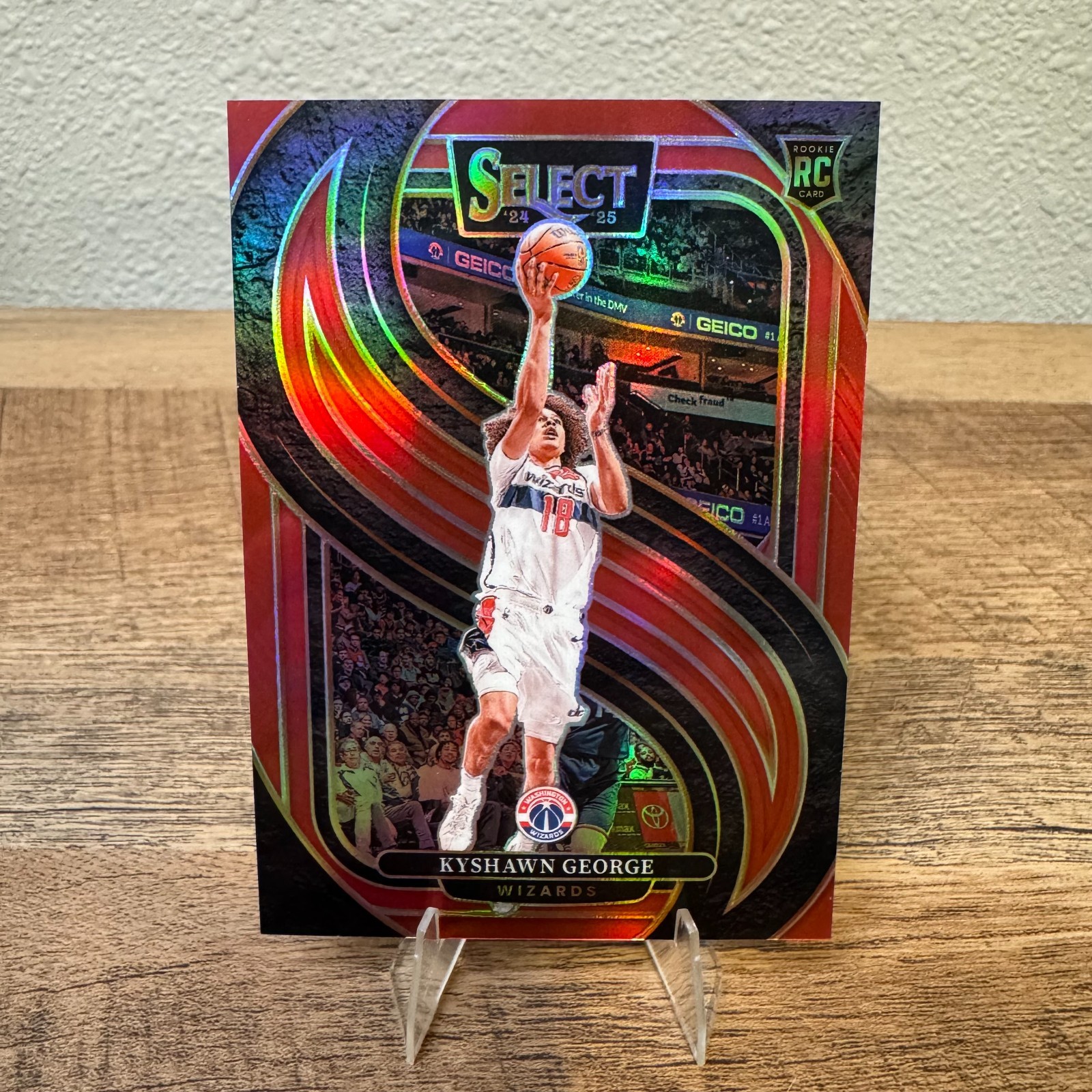 2024-25 Panini Select Premier Level Kyshawn George Red Color Match RC /199