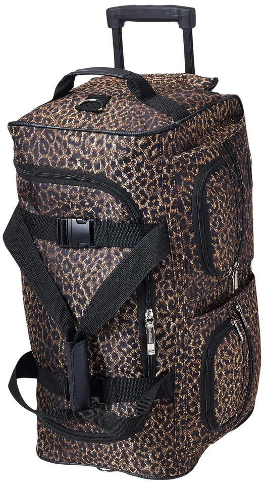 Bolso de Lona Rolling, Leopardo Marrón, 100% Poliéster, 22 Pulgadas Foto 4 de 4