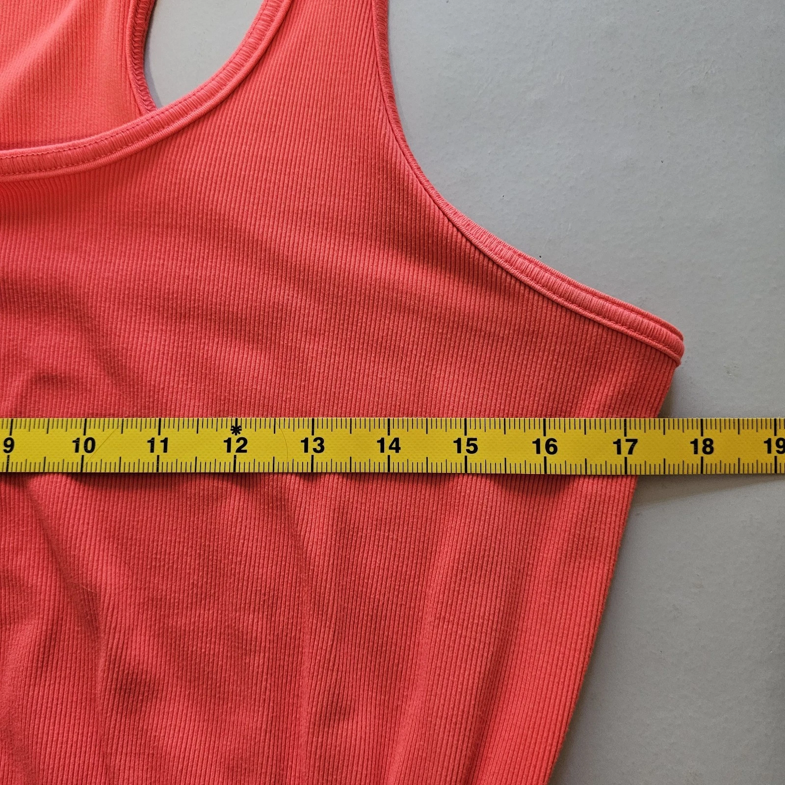 VETEMENTS Abito Athleta Large Baja Midi Lino Racer Schiena Senza Maniche Rosa Corallo Activewear