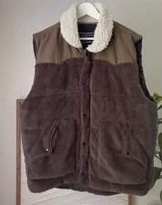 NWT Men's TRUE GRIT Brown Fleece Sherpa Vest Jacket Size XL NEW