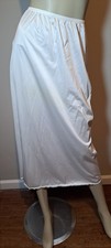 Vintage Vanity Fair Shiny White Nylon Long Tall Half Slip SMALL
